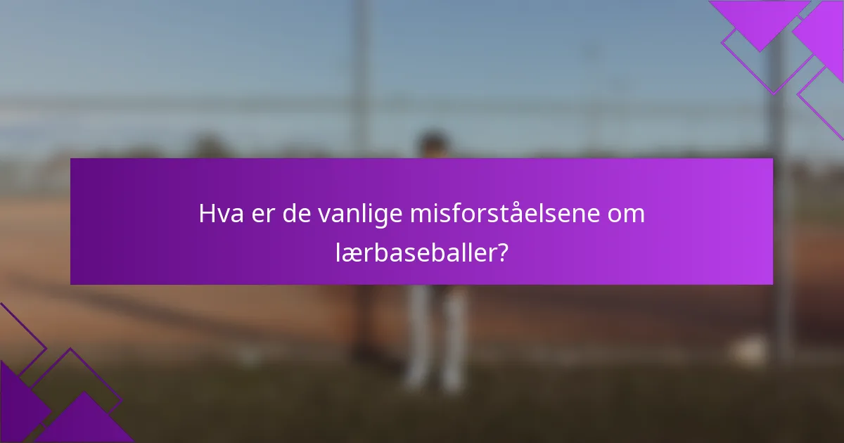 Hva er de vanlige misforståelsene om lærbaseballer?